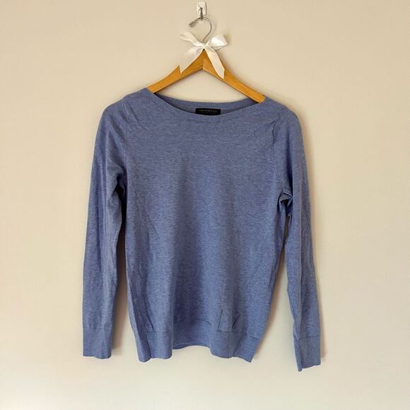 Banana Republic Stretch Cotton Blue Lightweight Sweater - Picture 1 of 3
